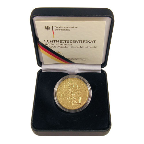 100 Euro Deutschland Mittelrheintal Prägestätte D, F, G oder J 2015 1/2 oz