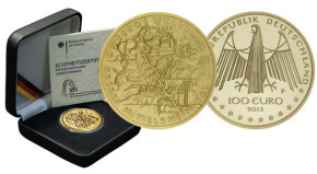 100 Euro Deutschland Mittelrheintal Prägestätte D, F, G oder J 2015 1/2 oz